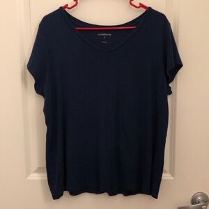 Liz Claiborne dark blue 1X short sleeve shirt
